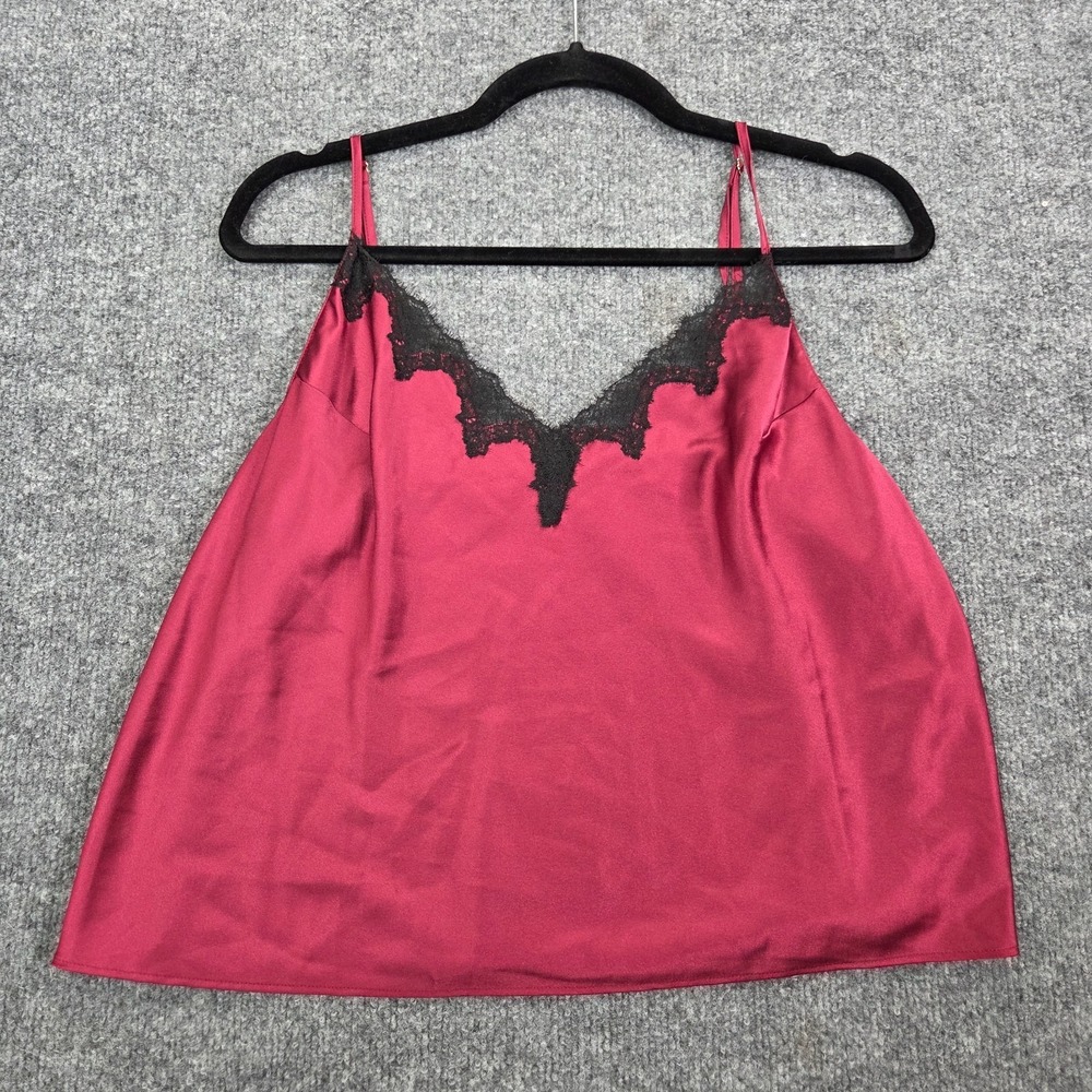 Victoria‎ Secret Red Back Satin Crop Slip Top Sexy Cami Cropped Y2k Medium?